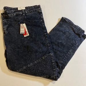 One Point One SZ 46 x 30 Moto Denim Blue Jeans New D15